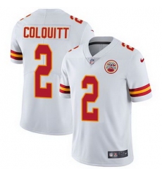 Nike Chiefs #2 Dustin Colquitt White Mens Stitched NFL Vapor Untouchable Limited Jersey