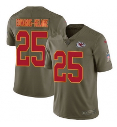 Nike Chiefs 25 Clyde Edwards Helaire Olive Men Stitched NFL Limited 2017 Salute To Service Jersey