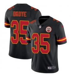 Nike Chiefs #35 Christian Okoye Black Mens Stitched NFL Limited Rush Jersey