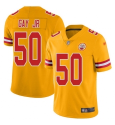 Nike Chiefs 50 Willie Gay Jr  Gold Men Stitched NFL Limited Inverted Legend Jersey