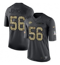 Nike Chiefs #56 Derrick Johnson Black Mens Stitched NFL Limited 2016 Salute to Service Jersey