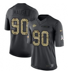 Nike Chiefs #90 Josh Mauga Black Mens Stitched NFL Limited 2016 Salute to Service Jersey