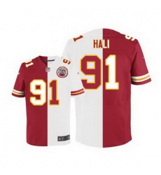 Nike Chiefs #91 Tamba Hali Red White Mens Stitched NFL Elite Split Jersey
