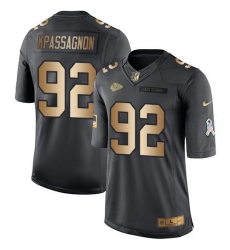 Nike Chiefs #92 Tanoh Kpassagnon Black Mens Stitched NFL Limited Gold Salute To Service Jersey