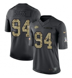 Nike Chiefs 94 Terrell Suggs Black Men Stitched NFL Limited 2016 Salute to Service Jersey