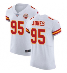 Nike Chiefs #95 Chris Jones White Mens Stitched NFL Vapor Untouchable Elite Jersey