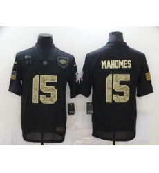 Nike Kansas City Chiefs 15 Patrick Mahomes Black Camo 2020 Salute To Service Limited Jersey