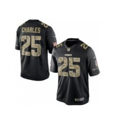 Nike Kansas City Chiefs 25 Jamaal Charles Black Limited Salute To Service Jersey