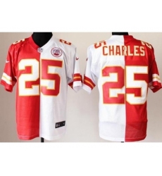 Nike Kansas City Chiefs 25 Jamaal Charles Red White Elite Split NFL Jersey