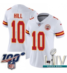 2020 Super Bowl LIV Women Nike Kansas City Chiefs #10 Tyreek Hill White Vapor Untouchable Limited Player NFL Jersey