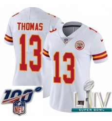2020 Super Bowl LIV Women Nike Kansas City Chiefs #13 De'Anthony Thomas White Vapor Untouchable Limited Player NFL Jersey