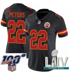 2020 Super Bowl LIV Women Nike Kansas City Chiefs #22 Marcus Peters Limited Black Rush Vapor Untouchable NFL Jersey