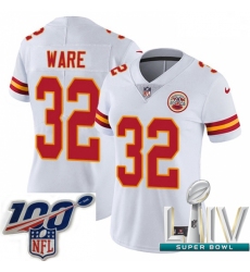 2020 Super Bowl LIV Women Nike Kansas City Chiefs #32 Spencer Ware White Vapor Untouchable Limited Player NFL Jersey