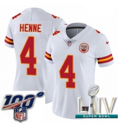 2020 Super Bowl LIV Women Nike Kansas City Chiefs #4 Chad Henne White Vapor Untouchable Limited Player NFL Jersey
