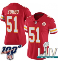 2020 Super Bowl LIV Women Nike Kansas City Chiefs #51 Frank Zombo Red Team Color Vapor Untouchable Limited Player NFL Jersey