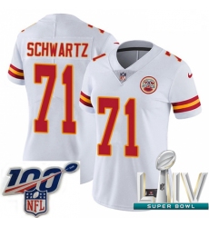 2020 Super Bowl LIV Women Nike Kansas City Chiefs #71 Mitchell Schwartz White Vapor Untouchable Limited Player NFL Jersey