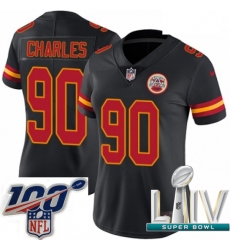 2020 Super Bowl LIV Women Nike Kansas City Chiefs #90 Stefan Charles Limited Black Rush Vapor Untouchable NFL Jersey
