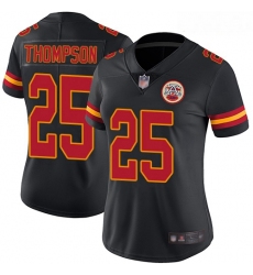 Chiefs #25 Darwin Thompson Black Women Stitched Football Limited Rush Jersey