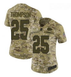 Chiefs #25 Darwin Thompson Camo Women Stitched Football Limited 2018 Salute to Service Jersey