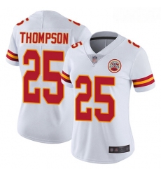 Chiefs #25 Darwin Thompson White Women Stitched Football Vapor Untouchable Limited Jersey