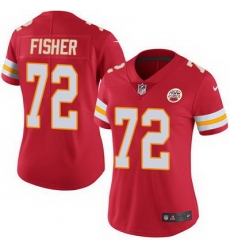 Nike Chiefs #72 Eric Fisher Red Team Color Womens Stitched NFL Vapor Untouchable Limited Jersey
