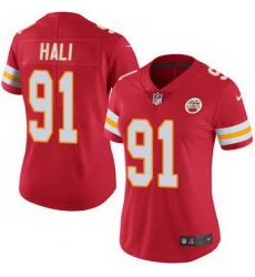 Nike Chiefs #91 Tamba Hali Red Team Color Womens Stitched NFL Vapor Untouchable Limited Jersey