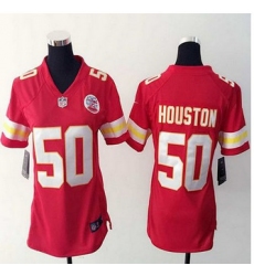 Women NEW Chiefs #50 Justin Houston Red Team Color Stitched NFL Elite Jersey