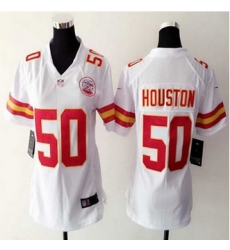 Women NEW Chiefs #50 Justin Houston White Stitched NFL Elite Jersey
