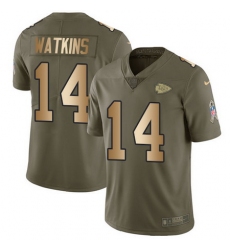 Nike Chiefs #14 Sammy Watkins Olive Gold Youth Stitched NFL Limited 2017 Salute to Service Jersey