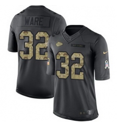Nike Chiefs #32 Spencer Ware Black Youth Stitched NFL Limited 2016 Salute to Service Jersey