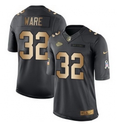 Nike Chiefs #32 Spencer Ware Black Youth Stitched NFL Limited Gold Salute to Service Jersey