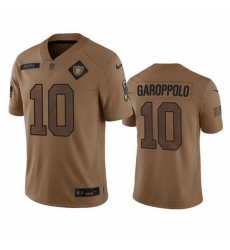 Men Las Vegas Raiders 10 Jimmy Garoppolo 2023 Brown Salute To Service Limited Stitched Football Jersey