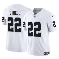 Men Las Vegas Raiders 22 Eric Stokes White 2025 F U S E  Vapor Stitched Football Jersey