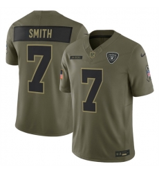 Men Las Vegas Raiders 7 Geno Smith Olive 2025 F U S E Salute to Service Limited Stitched Football Jersey Men Las Vegas Raiders 7 Geno Smith Olive 2025 F U S E Salute to Service Limited Stitched Football Jersey