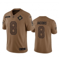 Men Las Vegas Raiders 8 Josh Jacobs 2023 Brown Salute To Service Limited Stitched Football Jersey