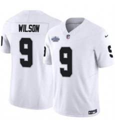 Men Las Vegas Raiders 9 Tyree Wilson White 2023 F U S E  With Prem1ere Patch Vapor Untouchable Limited Stitched Football Jersey
