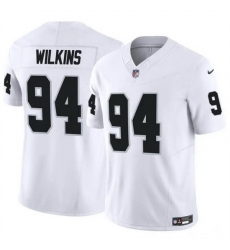 Men Las Vegas Raiders 94 Christian Wilkins White 2024 F U S E Vapor Stitched Football Jersey
