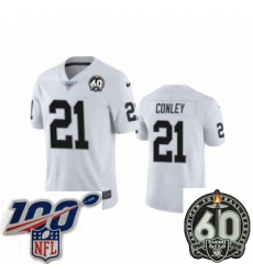 Men Oakland Raiders #21 Gareon Conley White 60th Anniversary Vapor Untouchable Limited Player 100th Season Football Jersey