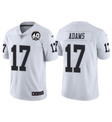 Men's Las Vegas Raiders #17 Davante Adams White With 60th Anniversary Patch Vapor Limited Stitched Jersey