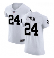 Mens Nike Oakland Raiders 24 Marshawn Lynch White Vapor Untouchable Elite Player NFL Jersey