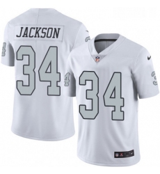 Mens Nike Oakland Raiders 34 Bo Jackson Limited White Rush Vapor Untouchable NFL Jersey