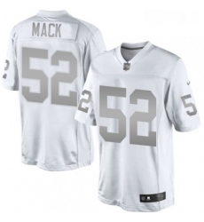 Mens Nike Oakland Raiders 52 Khalil Mack Limited White Platinum NFL Jersey