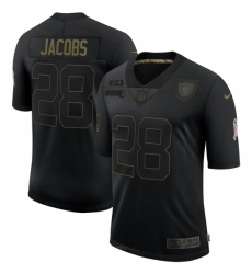 Men's Oakland Raiders #28 Josh Jacobs Black Nike 2020 Salute To Service Limited Jersey