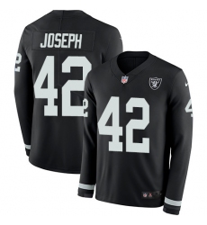 Nike Raiders #42 Karl Joseph Black Team Color Men Stitched NFL Limited Therma Long Sleeve Jersey