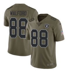 Nike Raiders #88 Clive Walford Olive Mens Stitched NFL Limited 2017 Salute To Service Jersey