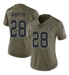 Nike Raiders #28 Doug Martin Olive Womens Stitched NFL Limited 2017 Salute to Service Jersey