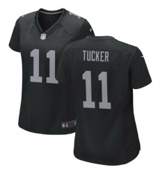 Women Las Vegas Raiders 11 Tre Tucker Black Stitched Jersey 28Run Small 29