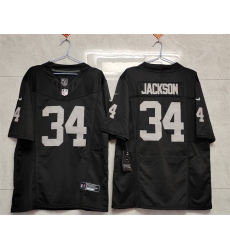Women Las Vegas Raiders 34 Bo Jackson Black 2025 F U S E  Vapor Stitched Jersey  Women Las Vegas Raiders 34 Bo Jackson Black 2025 F U S E  Vapor Stitched Jersey