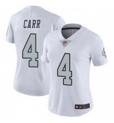 Women Las Vegas Raiders 4 Derek Carr White Color Rush Limited Jersey