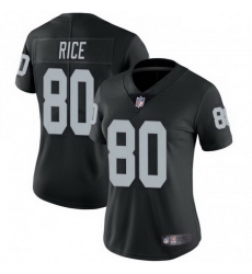 Women Las Vegas Raiders 80 Jerry Rice Black Vapor Untouchabel Limited Jersey